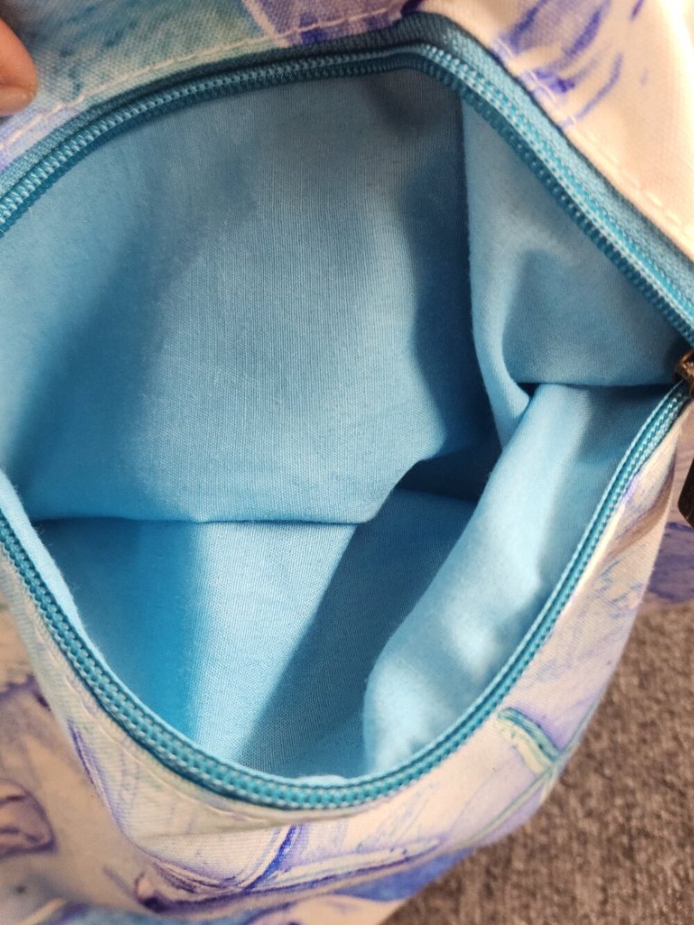 Paul Brent Sun N Sand Coastal Watercolor Seashell Canvas Tote Beach Bag Blue - Picture 12 of 14